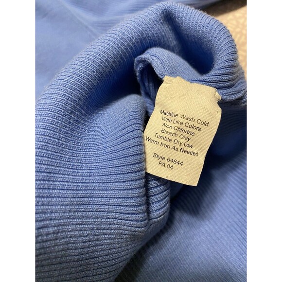 Vintage J Crew Y2K Womens Blue Cotton Ribbed Knit Sweater LS Turtleneck Classic - Picture 3 of 12